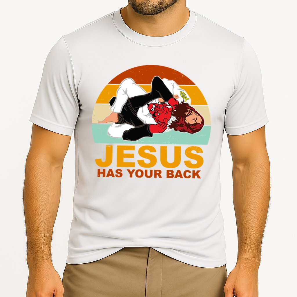Jesus Has Your Back Fighting Devil Performance Shirt