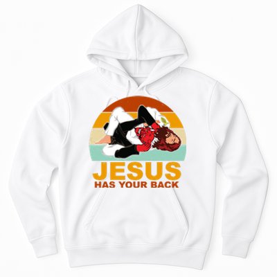 Jesus Has Your Back Fighting Devil Hoodie