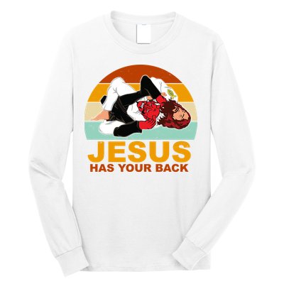 Jesus Has Your Back Fighting Devil Long Sleeve Shirt