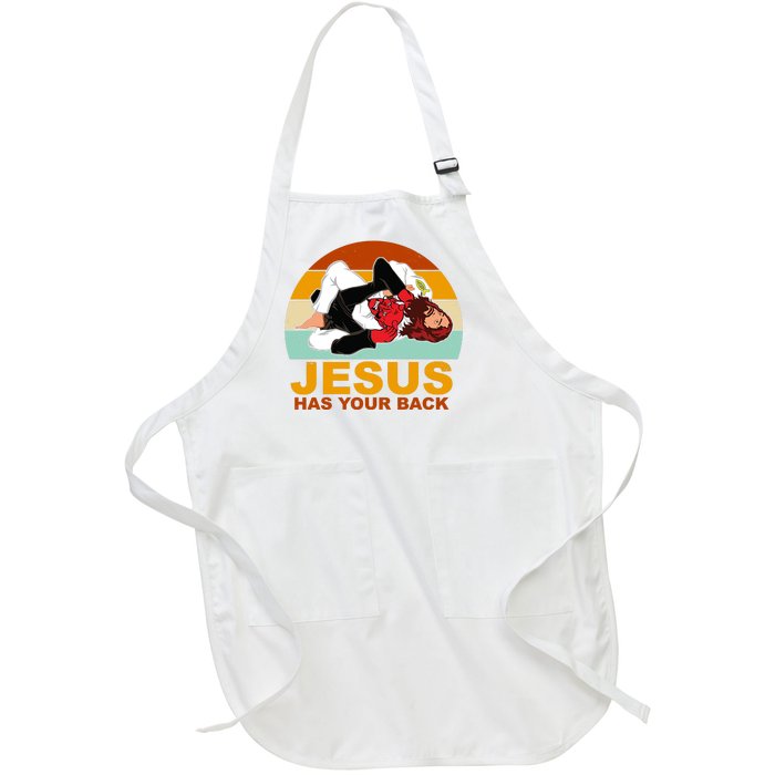 Jesus Has Your Back Fighting Devil Full-Length Apron With Pockets