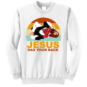 Jesus Has Your Back Fighting Devil Sweatshirt