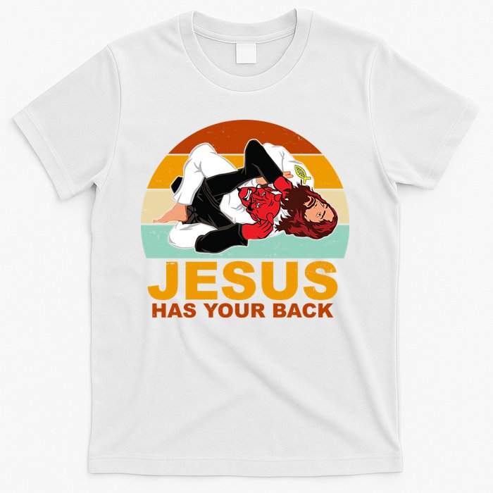 Jesus Has Your Back Fighting Devil T-Shirt