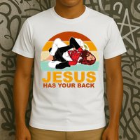 Jesus Has Your Back Fighting Devil T-Shirt
