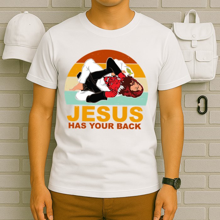 Jesus Has Your Back Fighting Devil T-Shirt