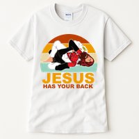 Jesus Has Your Back Fighting Devil Tall T-Shirt