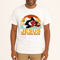 Jesus Has Your Back Fighting Devil Tall T-Shirt
