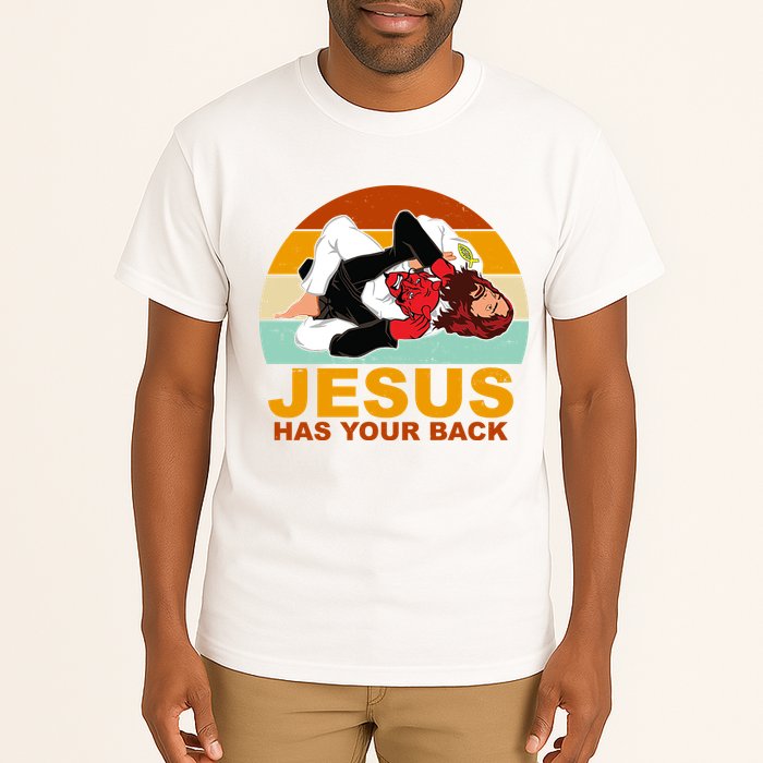 Jesus Has Your Back Fighting Devil Tall T-Shirt