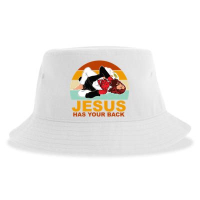 Jesus Has Your Back Fighting Devil Sustainable Bucket Hat