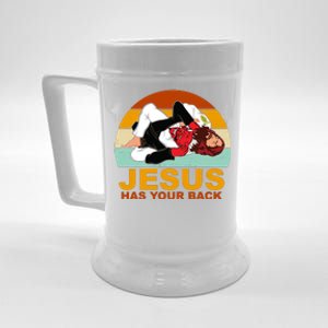 Jesus Has Your Back Fighting Devil Beer Stein