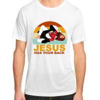 Jesus Has Your Back Fighting Devil Adult ChromaSoft Performance T-Shirt