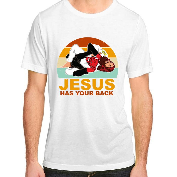 Jesus Has Your Back Fighting Devil Adult ChromaSoft Performance T-Shirt