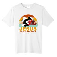 Jesus Has Your Back Fighting Devil Tall Fusion ChromaSoft Performance T-Shirt