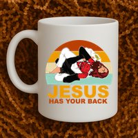 Jesus Has Your Back Fighting Devil Mug