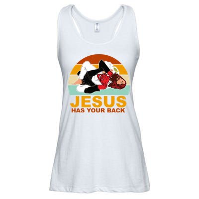 Jesus Has Your Back Fighting Devil Ladies Essential Flowy Tank