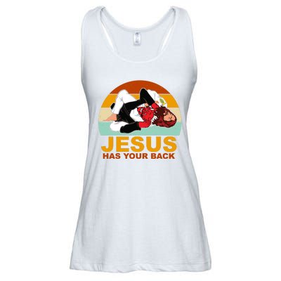 Jesus Has Your Back Fighting Devil Ladies Essential Flowy Tank