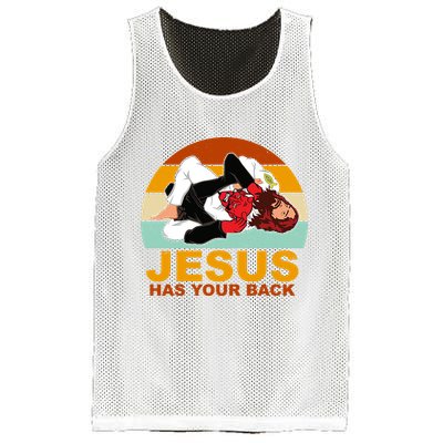 Jesus Has Your Back Fighting Devil Mesh Reversible Basketball Jersey Tank