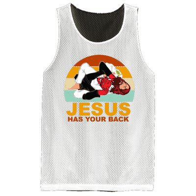 Jesus Has Your Back Fighting Devil Mesh Reversible Basketball Jersey Tank