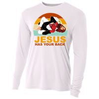 Jesus Has Your Back Fighting Devil Cooling Performance Long Sleeve Crew