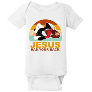 Jesus Has Your Back Fighting Devil Baby Bodysuit