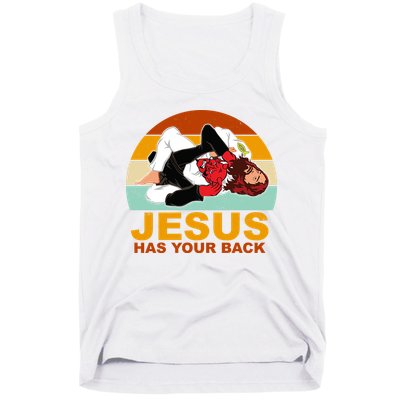 Jesus Has Your Back Fighting Devil Tank Top