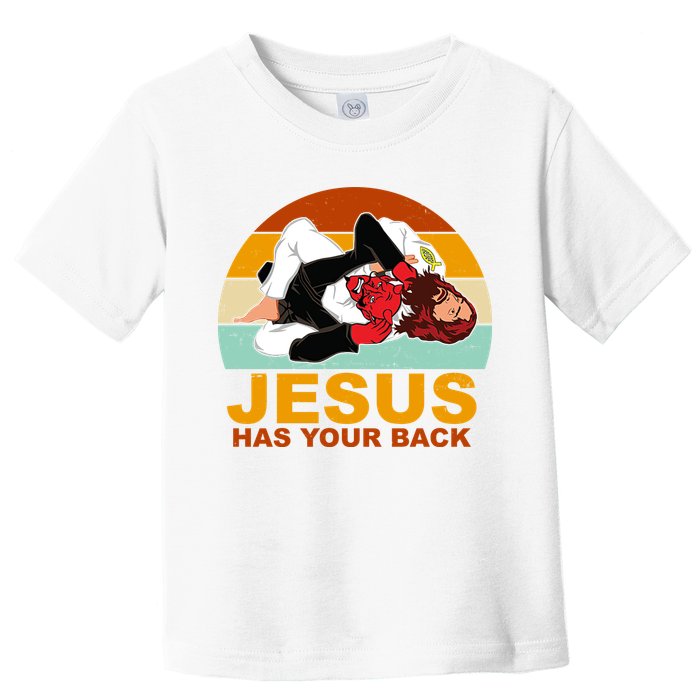 Jesus Has Your Back Fighting Devil Toddler T-Shirt