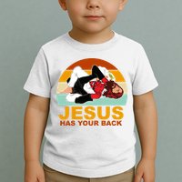 Jesus Has Your Back Fighting Devil Toddler T-Shirt