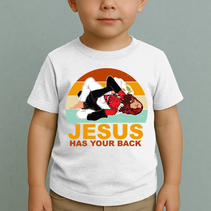 Jesus Has Your Back Fighting Devil Toddler T-Shirt