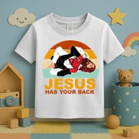 Jesus Has Your Back Fighting Devil Toddler T-Shirt