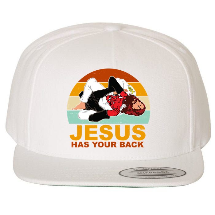 Jesus Has Your Back Fighting Devil Wool Snapback Cap