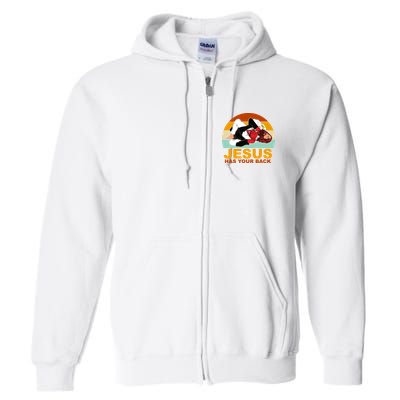 Jesus Has Your Back Fighting Devil Full Zip Hoodie