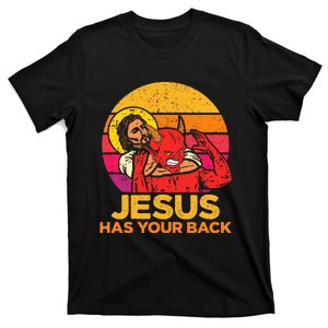 Jesus Has Your Back Jiu Jitsu Retro Christian T-Shirt