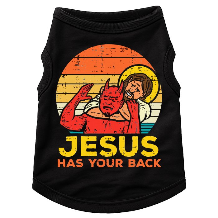 Jesus Has Your Back Jiu Jitsu Retro Christian Doggie Tank