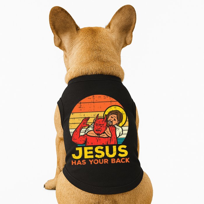 Jesus Has Your Back Jiu Jitsu Retro Christian Doggie Tank
