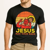 Jesus Has Your Back Jiu Jitsu Retro Christian Performance Shirt