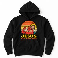 Jesus Has Your Back Jiu Jitsu Retro Christian Hoodie
