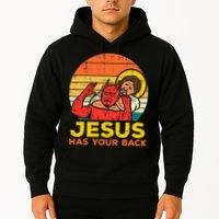 Jesus Has Your Back Jiu Jitsu Retro Christian Hoodie