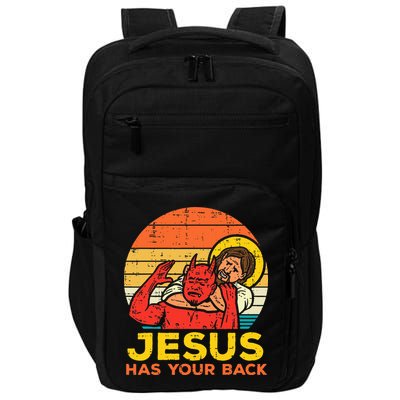 Jesus Has Your Back Jiu Jitsu Retro Christian Impact Tech Backpack