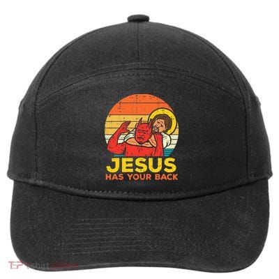 Jesus Has Your Back Jiu Jitsu Retro Christian 7-Panel Snapback Hat
