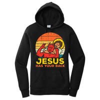 Jesus Has Your Back Jiu Jitsu Retro Christian Women's Pullover Hoodie
