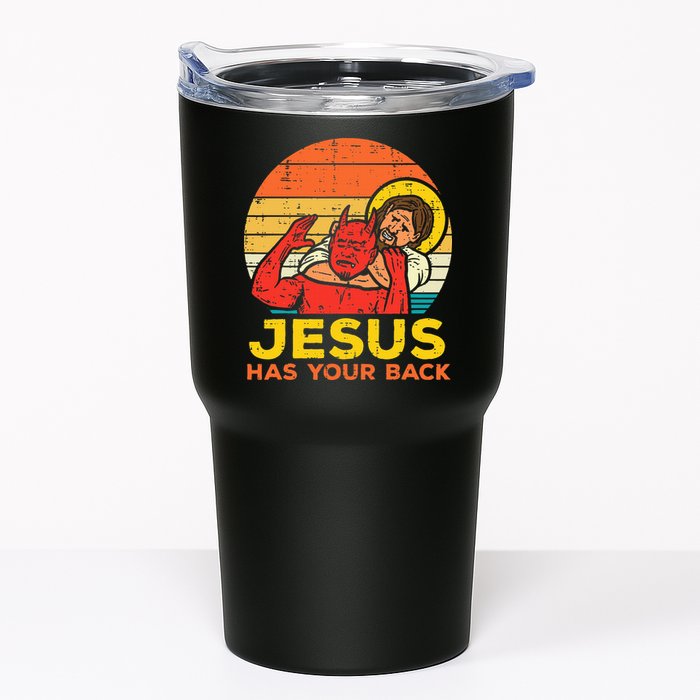 Jesus Has Your Back Jiu Jitsu Retro Christian Tumbler