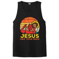 Jesus Has Your Back Jiu Jitsu Retro Christian PosiCharge Competitor Tank