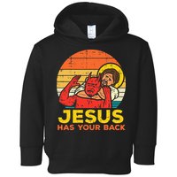 Jesus Has Your Back Jiu Jitsu Retro Christian Toddler Hoodie