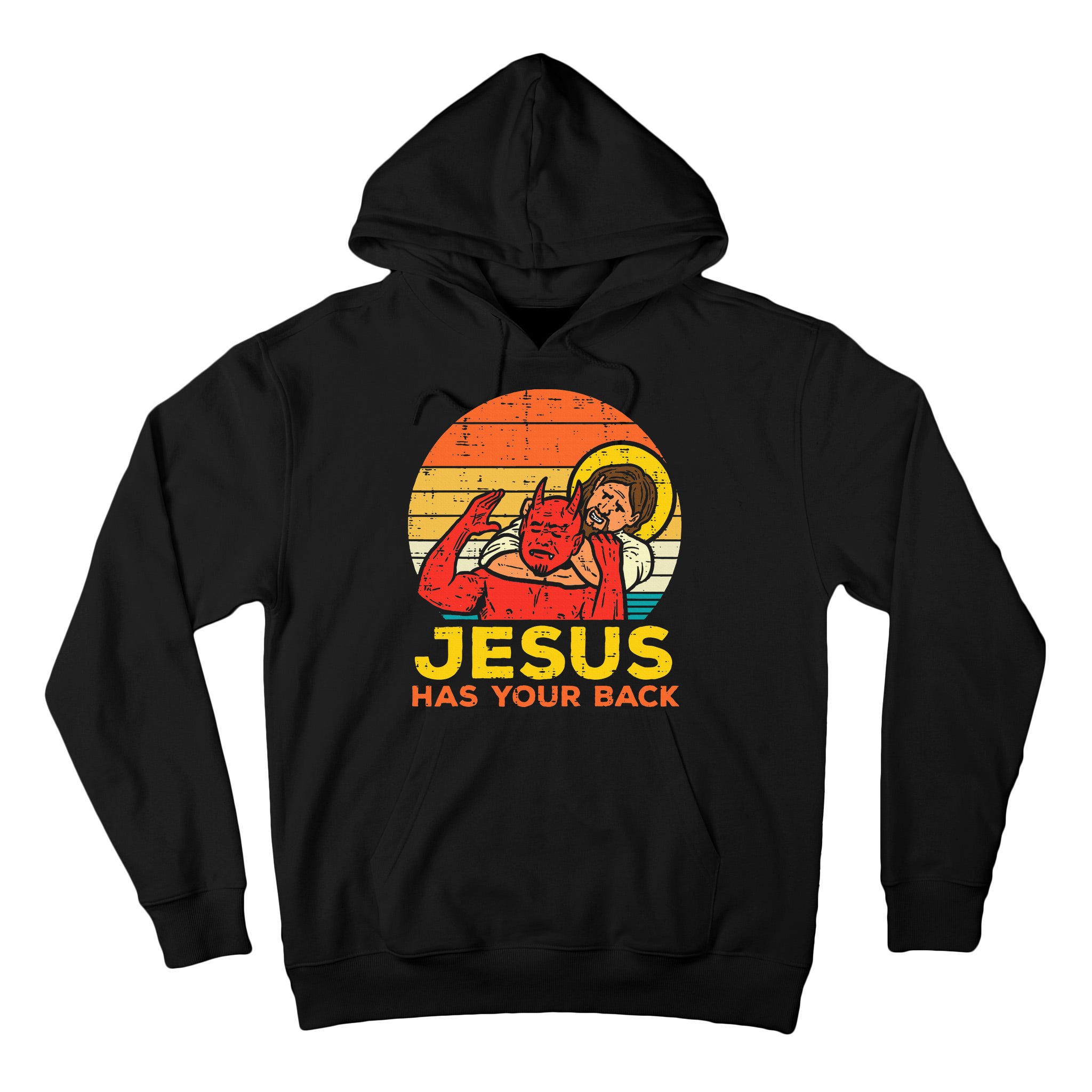 Jesus Has Your Back Jiu Jitsu Retro Christian Tall Hoodie