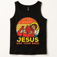 Jesus Has Your Back Jiu Jitsu Retro Christian Tank Top