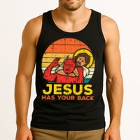 Jesus Has Your Back Jiu Jitsu Retro Christian Tank Top