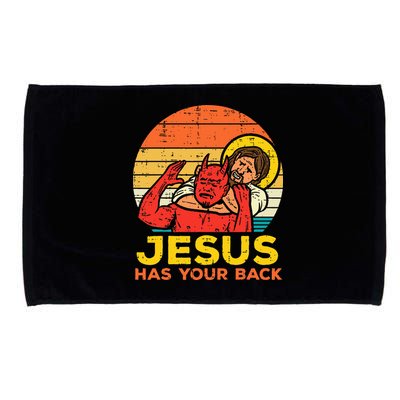 Jesus Has Your Back Jiu Jitsu Retro Christian Microfiber Hand Towel