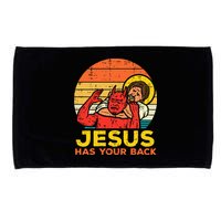 Jesus Has Your Back Jiu Jitsu Retro Christian Microfiber Hand Towel
