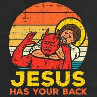 Jesus Has Your Back Jiu Jitsu Retro Christian Microfiber Hand Towel