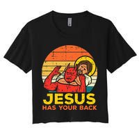 Jesus Has Your Back Jiu Jitsu Retro Christian Crop Top