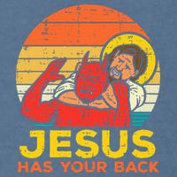 Jesus Has Your Back Jiu Jitsu Retro Christian Garment-Dyed Sweatshirt